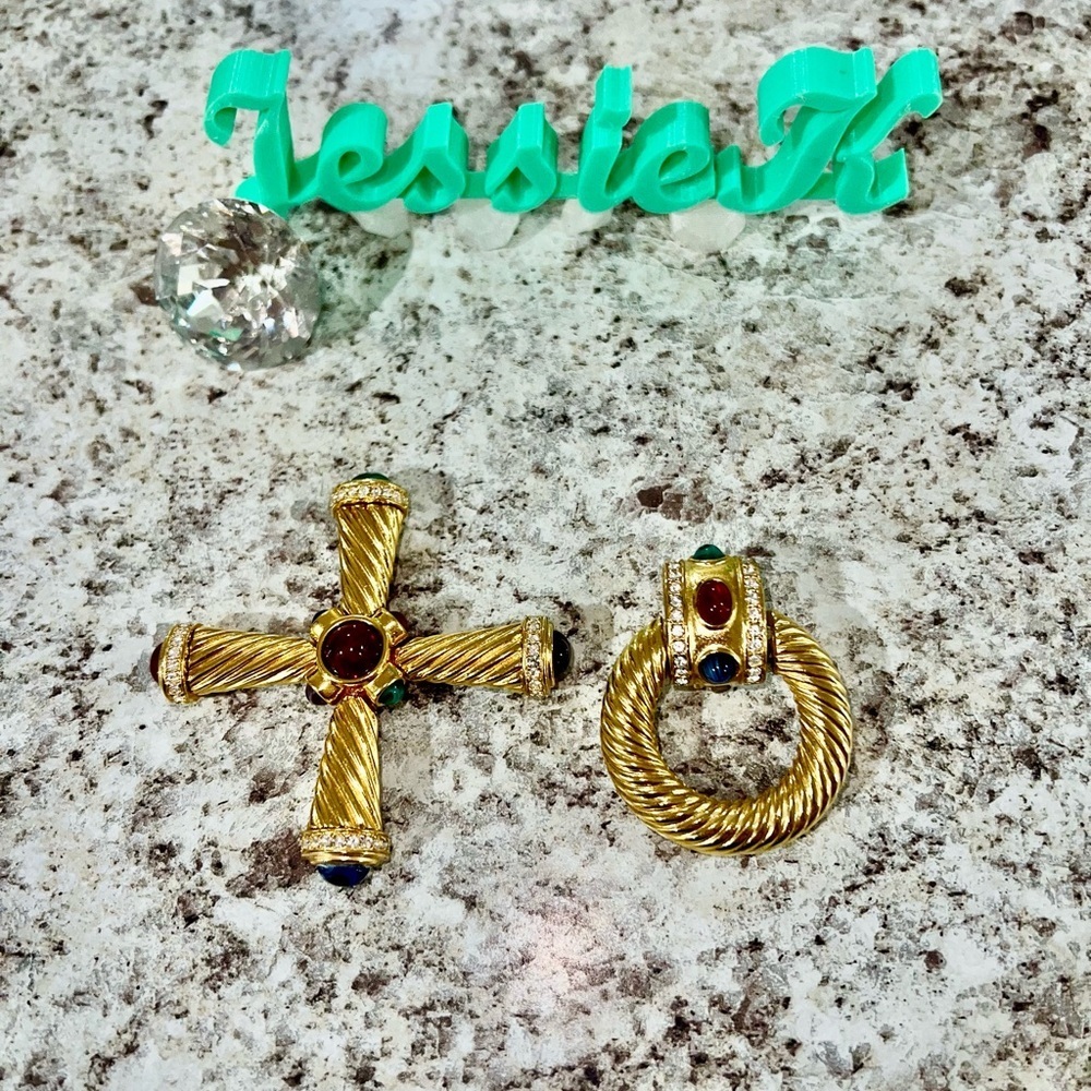 Givenchy vintage brooch and single earring